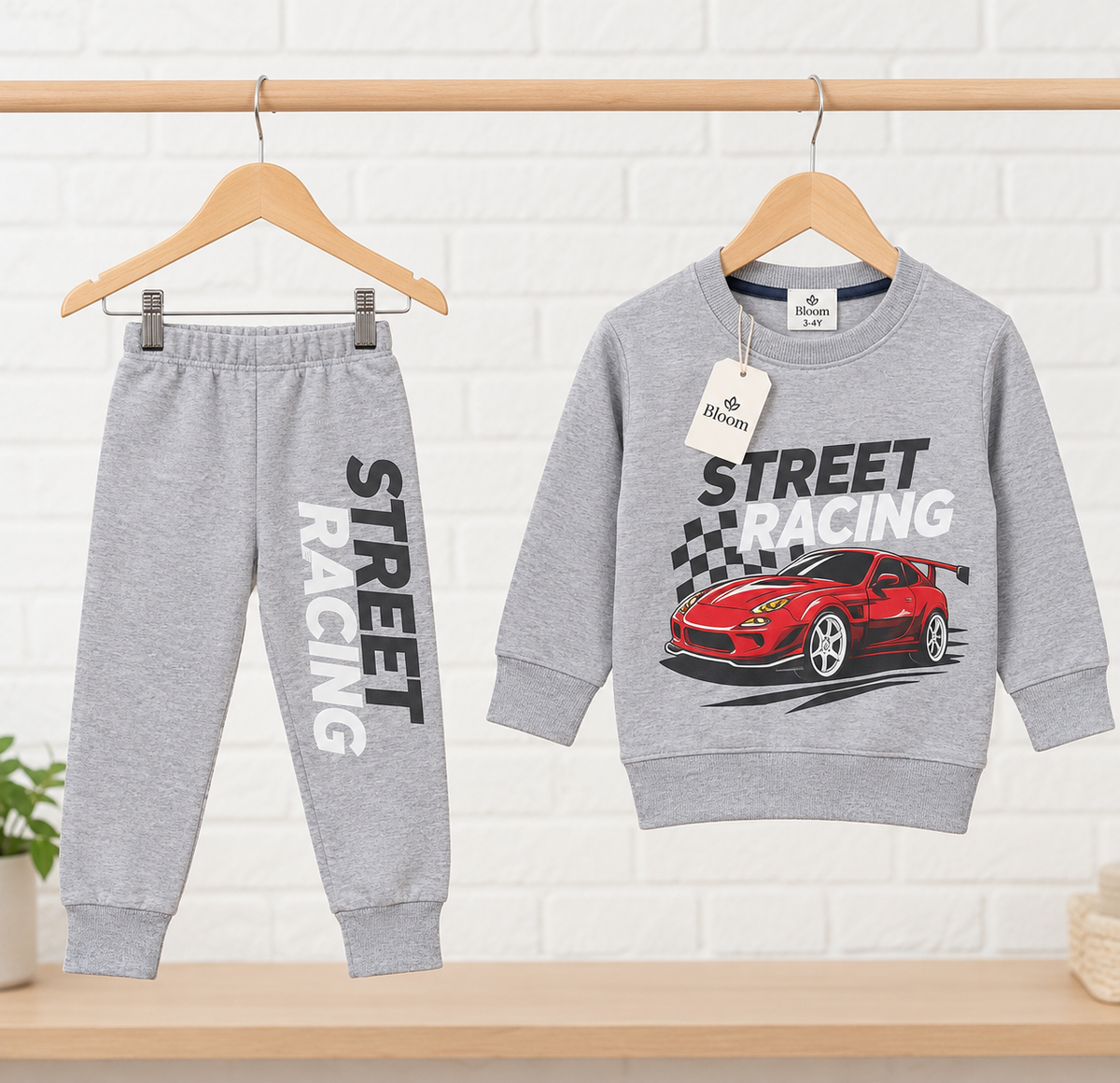 Street Racing Kids Tracksuit – Grey