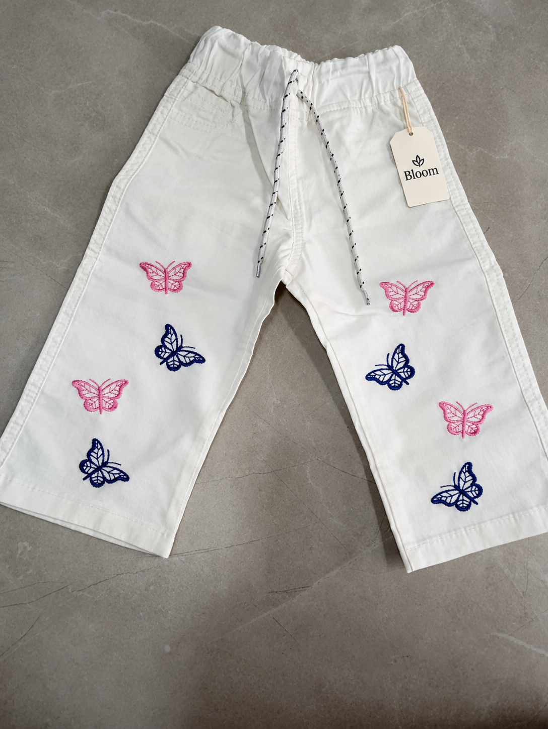Bloom Girls’ Wide-Leg Embroidered Jeans 🦋✨